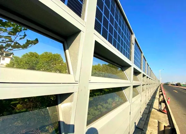 noise barrier railway solar installation